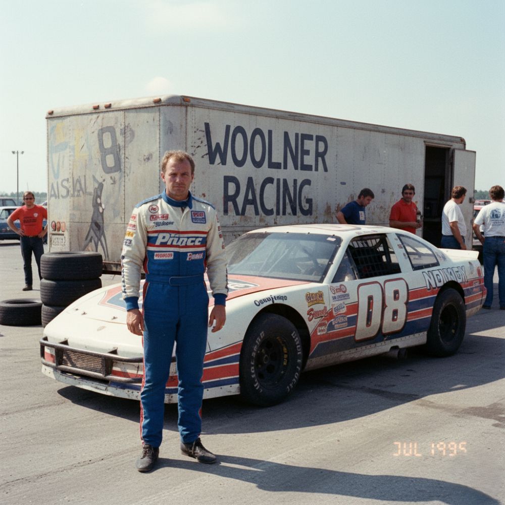 Portrait photo of legendary Ontario Modified racer Rick Woolner with his iconic #08 car